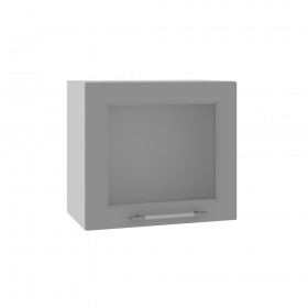 Квадро ВПГС 500 шкаф верхний горизонтальный со стеклом высокий (Железо/корпус Серый) в Таре - tara.katalogmebeli.com | фото
