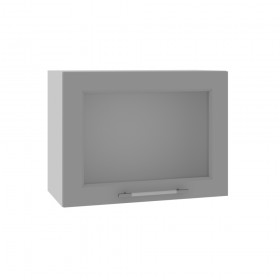 Квадро ВПГС 600 шкаф верхний горизонтальный со стеклом высокий (Лунный свет/корпус Серый) в Таре - tara.katalogmebeli.com | фото