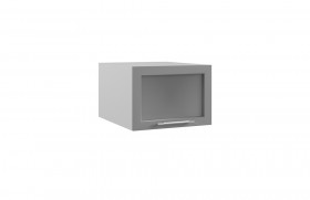 Лофт ГПГС 500 шкаф верхний горизонтальный глубокий со стеклом (Бетон светлый/корпус Серый) в Таре - tara.katalogmebeli.com | фото