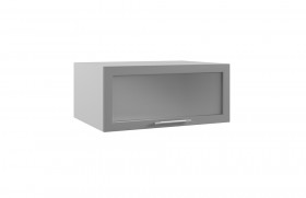 Лофт ГПГС 800 шкаф верхний горизонтальный глубокий со стеклом (Бетон светлый/корпус Серый) в Таре - tara.katalogmebeli.com | фото