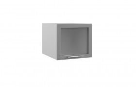 Лофт ГВПГС 500 шкаф верхний горизонтальный глубокий со стеклом высокий (Бетон светлый/корпус Серый) в Таре - tara.katalogmebeli.com | фото