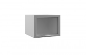 Лофт ГВПГС 600 шкаф верхний горизонтальный глубокий со стеклом высокий (Бетон светлый/корпус Серый) в Таре - tara.katalogmebeli.com | фото