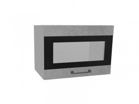 Лофт ПГСФ 500 шкаф верхний горизонтальный со стеклом и фотопечатью (Бетон светлый/корпус Серый) в Таре - tara.katalogmebeli.com | фото