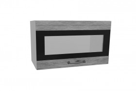 Лофт ПГСФ 600 шкаф верхний горизонтальный со стеклом и фотопечатью (Дуб майский/корпус Серый) в Таре - tara.katalogmebeli.com | фото