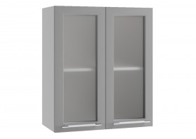 Лофт ПС 600 шкаф верхний со стеклом (Штукатурка белая/корпус Серый) в Таре - tara.katalogmebeli.com | фото