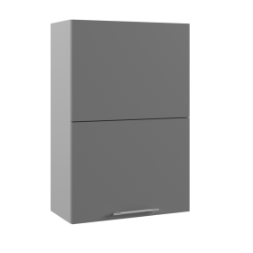 Лофт ВПГПМ 600 Шкаф верхний высокий Blum Aventos (Штукатурка белая/корпус Серый) в Таре - tara.katalogmebeli.com | фото