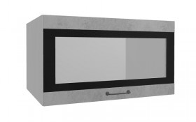 Лофт ВПГСФ 800 шкаф верхний горизонтальный со стеклом высокий с фотопечатью (Бетон светлый/корпус Серый) в Таре - tara.katalogmebeli.com | фото