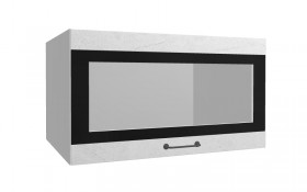Лофт ВПГСФ 800 шкаф верхний горизонтальный со стеклом высокий с фотопечатью (Штукатурка белая/корпус Серый) в Таре - tara.katalogmebeli.com | фото