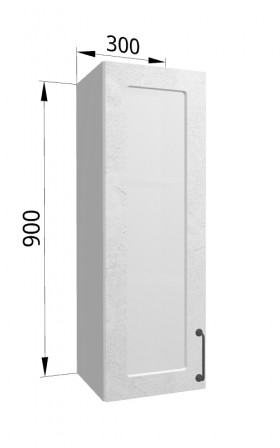 Лофт ВПС 300 шкаф верхний со стеклом высокий (Штукатурка белая/корпус Серый) в Таре - tara.katalogmebeli.com | фото