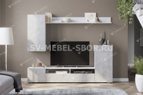 Мебель для гостиной МГС 4 (Белый/Цемент светлый) в Таре - tara.katalogmebeli.com | фото 1