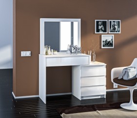 Медея СБ-3232 Стол туалетный Белый/Белый глянец в Таре - tara.katalogmebeli.com | фото