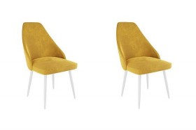 Набор стульев Милан 2 шт (желтый велюр/белый) в Таре - tara.katalogmebeli.com | фото