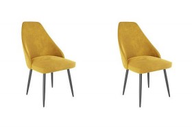 Набор стульев Милан 2 шт (желтый велюр/черный) в Таре - tara.katalogmebeli.com | фото