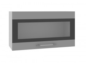 Олива ВПГСФ 800 Шкаф верхний горизонтальный со стеклом с фотопечатью высокий (Снег глянец/корпус Серый) в Таре - tara.katalogmebeli.com | фото