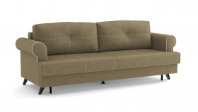 Оливер / диван - кровать 3-х местн. (еврокнижка) (велюр велутто коричневый 23 в Таре - tara.katalogmebeli.com | фото