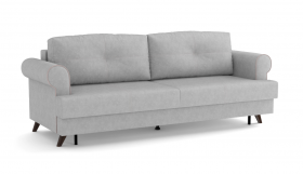Оливер / диван - кровать 3-х местн. (еврокнижка) (велюр велутто серебряный 52 в Таре - tara.katalogmebeli.com | фото