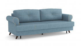 Оливер / диван - кровать 3-х местн. (еврокнижка) (велюр велутто серо-голубой в Таре - tara.katalogmebeli.com | фото