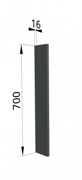 Панель торцевая ПТ 400 Квадро (для шкафа торцевого верхнего) Железо в Таре - tara.katalogmebeli.com | фото