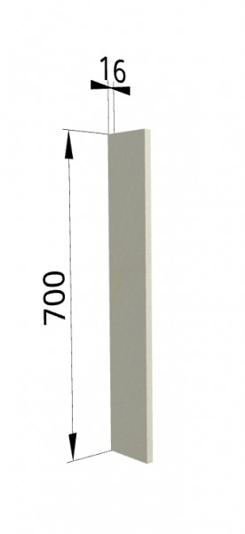 Панель торцевая ПТ 400 Квадро (для шкафа торцевого верхнего) Ваниль кожа в Таре - tara.katalogmebeli.com | фото
