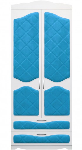 Шкаф 2-х створчатый с ящиками серии Иллюзия 84 Ярко-голубой в Таре - tara.katalogmebeli.com | фото