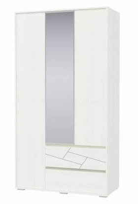 Шкаф 3-х дверный с ящиками Аделина 1200 Рамух белый в Таре - tara.katalogmebeli.com | фото