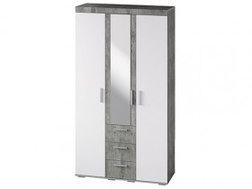 Шкаф 3-х створчатый ШК-30 МС Инстайл (бетон/белый) в Таре - tara.katalogmebeli.com | фото
