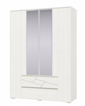Шкаф 4-х дверный с ящиками Аделина 1600 Рамух белый в Таре - tara.katalogmebeli.com | фото