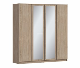 Веста СБ-3082 Шкаф 4х дверный с зеркалами Дуб Сонома в Таре - tara.katalogmebeli.com | фото