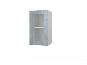 Шкаф 40 с витриной Лофт (Камень Оленна/Белый) в Таре - tara.katalogmebeli.com | фото