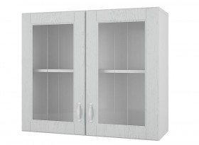Шкаф 80 с 2-мя витринами Камелия (Арктик/корпус Белый) в Таре - tara.katalogmebeli.com | фото