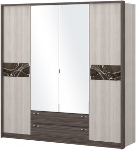 Шкаф четырехстворчатый с зеркалом Шк69.1 Николь в Таре - tara.katalogmebeli.com | фото