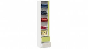 Шкаф для белья комбинированный «Сканди» Дуб Гарден/Белый/Зеленый в Таре - tara.katalogmebeli.com | фото 3