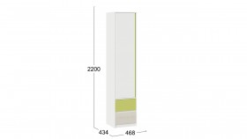 Шкаф для белья комбинированный «Сканди» Дуб Гарден/Белый/Зеленый в Таре - tara.katalogmebeli.com | фото 4