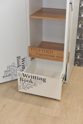 Шкаф для белья «Оксфорд» (Ривьера/Белый с рисунком) в Таре - tara.katalogmebeli.com | фото 4