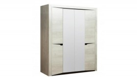 Шкаф для одежды "Лючия" (4-х дв.) (венге / белый) в Таре - tara.katalogmebeli.com | фото