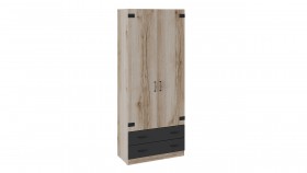 Шкаф для одежды комбинированный «Окланд» (Фон Черный/Дуб Делано) в Таре - tara.katalogmebeli.com | фото