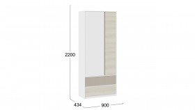Шкаф для одежды комбинированный «Сканди» Дуб Гарден/Белый/Глиняный серый в Таре - tara.katalogmebeli.com | фото 4