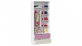 Шкаф для одежды комбинированный «Сканди» Дуб Гарден/Белый/Лиловый в Таре - tara.katalogmebeli.com | фото 4