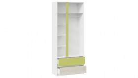 Шкаф для одежды комбинированный «Сканди» Дуб Гарден/Белый/Зеленый в Таре - tara.katalogmebeli.com | фото 2
