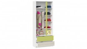 Шкаф для одежды комбинированный «Сканди» Дуб Гарден/Белый/Зеленый в Таре - tara.katalogmebeli.com | фото 4