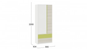 Шкаф для одежды комбинированный «Сканди» Дуб Гарден/Белый/Зеленый в Таре - tara.katalogmebeli.com | фото 5