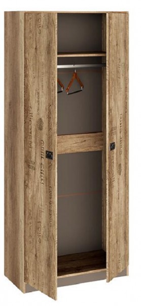 Шкаф для одежды «Пилигрим» (Дуб Каньон светлый, Фон серый) в Таре - tara.katalogmebeli.com | фото 2