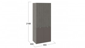 Шкаф для одежды с 2 дверями ЛКП «Либерти» Хадсон/Фон Серый в Таре - tara.katalogmebeli.com | фото 3