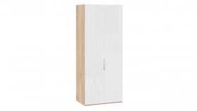 Шкаф для одежды с 2 глухими дверями «Эмбер» Яблоня Беллуно/Белый глянец в Таре - tara.katalogmebeli.com | фото