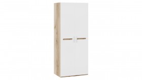 Шкаф для одежды с 2-мя дверями «Фьюжн» Дуб Делано/Белый глянец в Таре - tara.katalogmebeli.com | фото