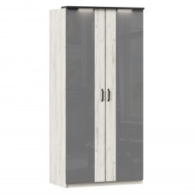 Техно ЛД 678.130.000.007 Шкаф 2-хстворчатый с комбинированными дверями (Дуб Крафт белый/Серый шифер) в Таре - tara.katalogmebeli.com | фото 1
