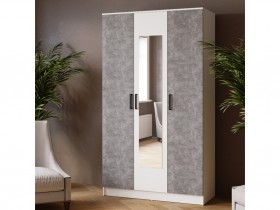 Шкаф комбинированный Ларс (1,2) с зеркалом белый/ателье светлое в Таре - tara.katalogmebeli.com | фото 3