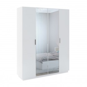Шкаф с зер. 4 двери М22 Спальня Тиффани (белый текстурный) в Таре - tara.katalogmebeli.com | фото