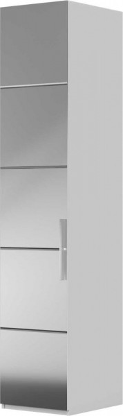 Шкаф ШР-1 зеркало, левый, Вива (Белый/Белый глянец/Платина) в Таре - tara.katalogmebeli.com | фото 1
