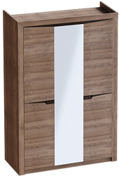 Шкаф трехдверный Соренто Дуб стирлинг/Кофе структурный матовый в Таре - tara.katalogmebeli.com | фото